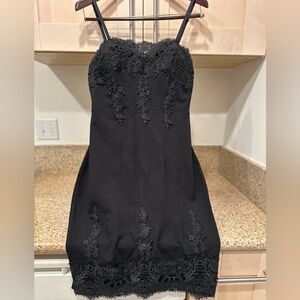 Haute Monde Black Lace Bodycon Dress Size L prom